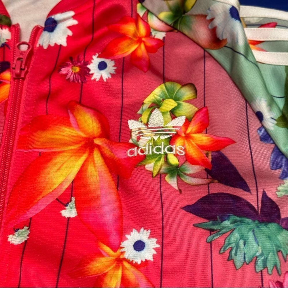 adidas floral Athletic Jacket Full zip L - Picture 9 of 9